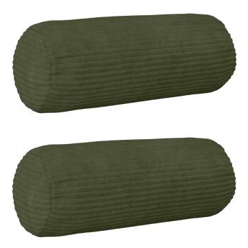 Federa 2 pcs HEERLEN Verde Ø 15 x 40 cm corduroy