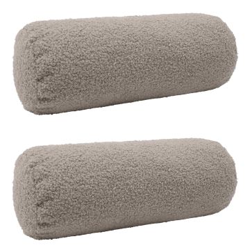 Federa 2 pcs HEERLEN Grigio Chiaro Ø 15 x 40 cm Bouclé