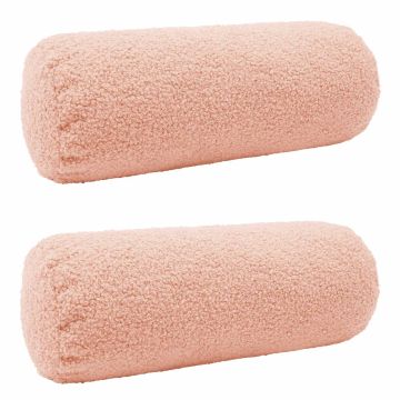 Federa 2 pcs HEERLEN Rosa Ø 15 x 40 cm Bouclé