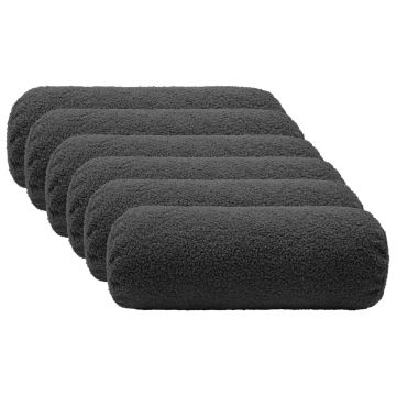 Federa 6 pcs HEERLEN Grigio Scuro Ø 15 x 40 cm Bouclé