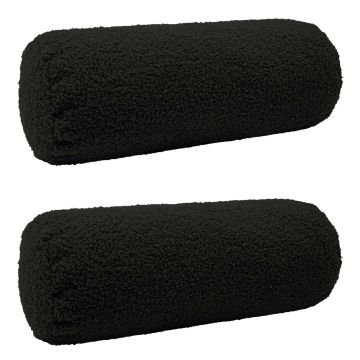 Federa 2 pcs HEERLEN Nero Ø 15 x 40 cm Bouclé