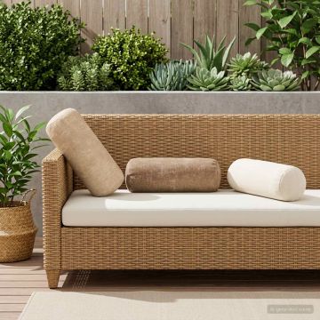 Federa 6 pz HEERLEN Marrone Ø 15 x 40 cm Tessuto Chenille