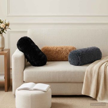 Federa 6 pcs HEERLEN Tortora Ø 15 x 40 cm Fleece PV