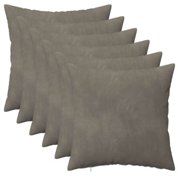 Cuscino con cuscino HEERLEN 6 pz Grigio Chiaro Velluto