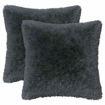 Cuscino con cuscino HEERLEN 2 pz Antracite Fleece PV