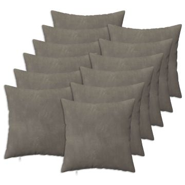 Cuscino con cuscino HEERLEN 12 pz Grigio Chiaro Velluto