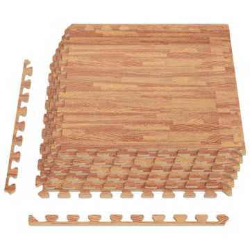 Tappetino a Incastro 12 pz Venature Legno 4,32 ㎡ Schiuma EVA