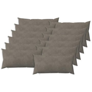 Cuscino con cuscino HEERLEN 12 pz Grigio Chiaro Velluto