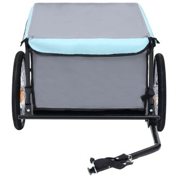 Rimorchio da Bici Grigio e Blu 65 kg