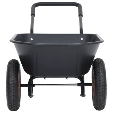 Carriola Nero e Arancione 140x63x65 cm 78 L 100 kg