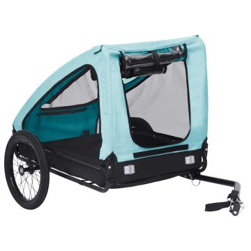 Rimorchio da Bici per Animali Domestici Blu e Nero