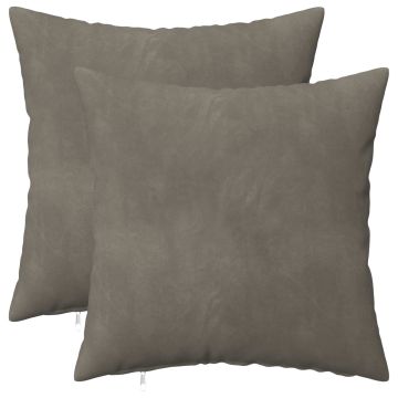 Cuscino con cuscino HEERLEN 2 pz Grigio Chiaro Velluto