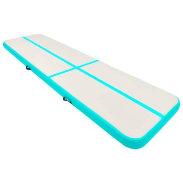 Tappetino Ginnastica Gonfiabile e Pompa 800x100x15cm PVC Verde