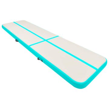 Tappetino Ginnastica Gonfiabile e Pompa 700x100x20cm PVC Verde