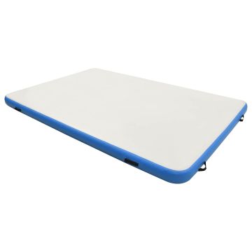 Tappeto Galleggiante Gonfiabile Blu e Bianco 200x150x15 cm