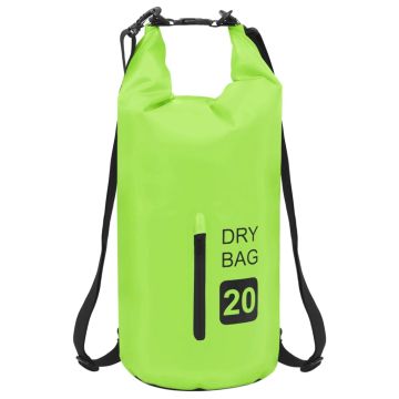 Borsa Impermeabile con Cerniera Verde 20 L in PVC