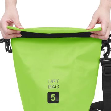 Borsa Impermeabile Verde 5 L in PVC