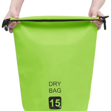 Borsa Impermeabile Verde 15 L in PVC