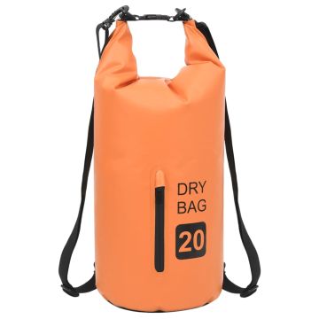Borsa Impermeabile con Cerniera Arancione 20 L in PVC