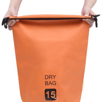 Borsa Impermeabile Arancione 15 L in PVC