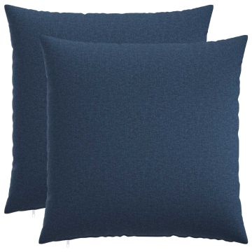 Cuscino con cuscino HEERLEN 2 pz Blu Tessuto