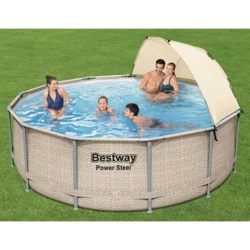 Bestway Set Piscina con Tettoia Power Steel 396x107 cm