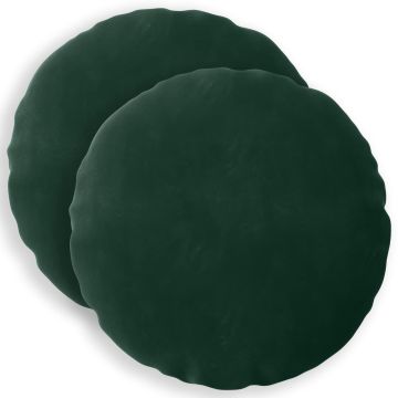 Cuscino con cuscino HEERLEN 2 pz Verde Scuro Velluto