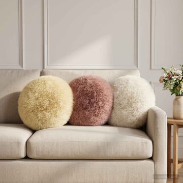 Cuscino con cuscino HEERLEN 6 pz Bianco Fleece PV