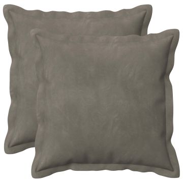 Cuscino con cuscino HOUTEN 2 pz Grigio Chiaro Velluto