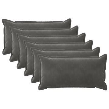 Cuscino con cuscino HOUTEN 6 pz Grigio Scuro Velluto