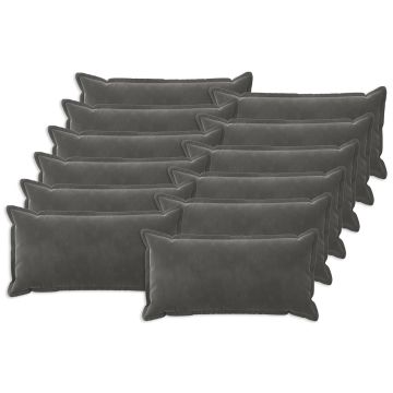 Cuscino con cuscino HOUTEN 12 pz Grigio Scuro Velluto