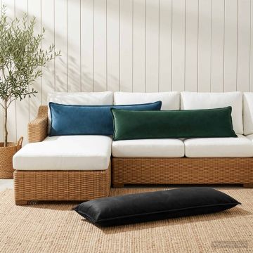Cuscino con cuscino HOUTEN Verde Scuro 40 x 145 cm Velluto