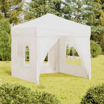 Tenda per Feste Pieghevole con Pareti Laterali Bianco 2x2 m