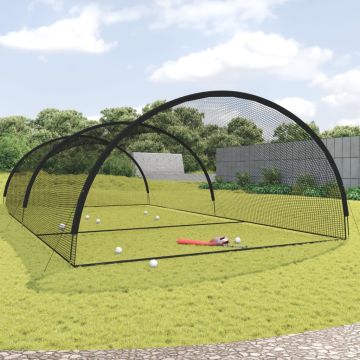 Rete Gabbia da Battuta Baseball Nera 900x400x250 cm Poliestere
