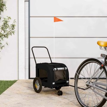 Rimorchio per bicicletta per animali domestici Nero
