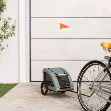 Rimorchio da Bici per Animali Grigio Oxford e Ferro