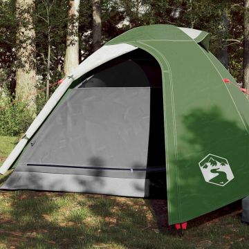 Tenda da Campeggio a Cupola per 3 Persone Verde Impermeabile