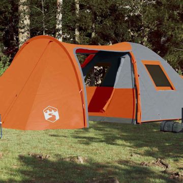 Tenda Familiare a Cupola 6 Persone Arancione Impermeabile