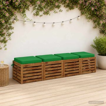 Cuscini per Sedia in 4 Pezzi SOEST 4 pz 100% Poliestere Verde