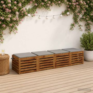Cuscini per Sedia in 4 Pezzi SOEST 4 pz 100% Poliestere Grigio