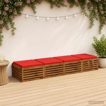 Cuscini per Sedia in 4 Pezzi SOEST 4 pz 100% Poliestere Rosso