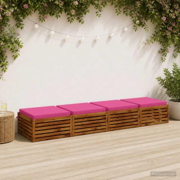 Cuscini per Sedia in 4 Pezzi SOEST 4 pz 100% Poliestere Rosa