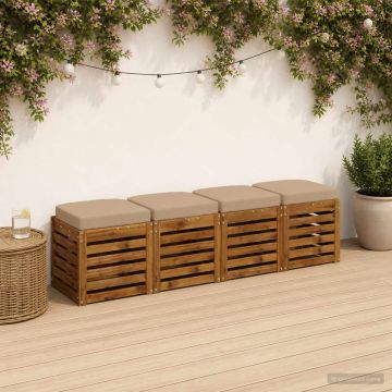Cuscini per sedile a 4 pezzi SOEST 4 pcs 100% Poliestere Sabbia