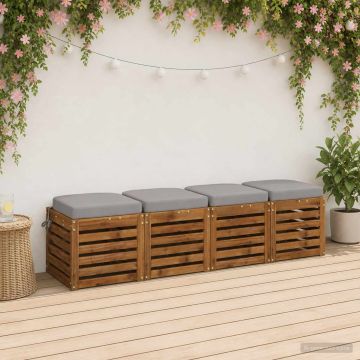 Cuscini per Sedia in 4 Pezzi SOEST 4 pcs 100% Poliestere Grigio