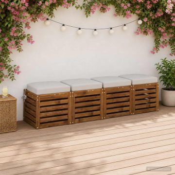 Cuscini per sedile a 4 pezzi SOEST 4 pcs 100% Poliestere Bianco