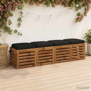 Cuscini per sedile a 4 pezzi SOEST 4 pcs 100% Poliestere Nero