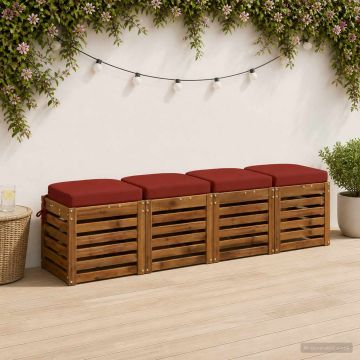Cuscini per sedile a 4 pezzi SOEST 4 pcs 100% Poliestere Rosso