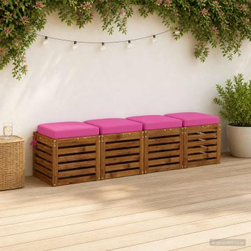 Cuscini per sedile a 4 pezzi SOEST 4 pcs 100% Poliestere Rosa