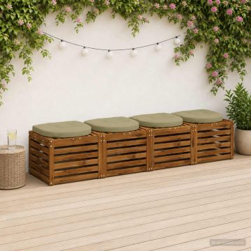 Cuscini per Sedia in 4 Pezzi 4 pz 100% Poliestere Verde chiaro