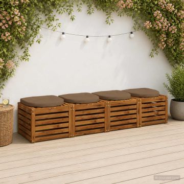 Cuscini per Sedia in 4 Pezzi 4 pz 100% Poliestere Tortora